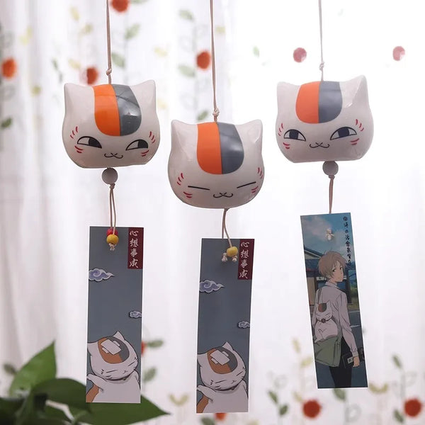 Clear Madara Cat Wind Chime Jellyfish Glass Wind Bells Anime Natsume Yuujinchou Chime Japanses House Decoration Room Accessories