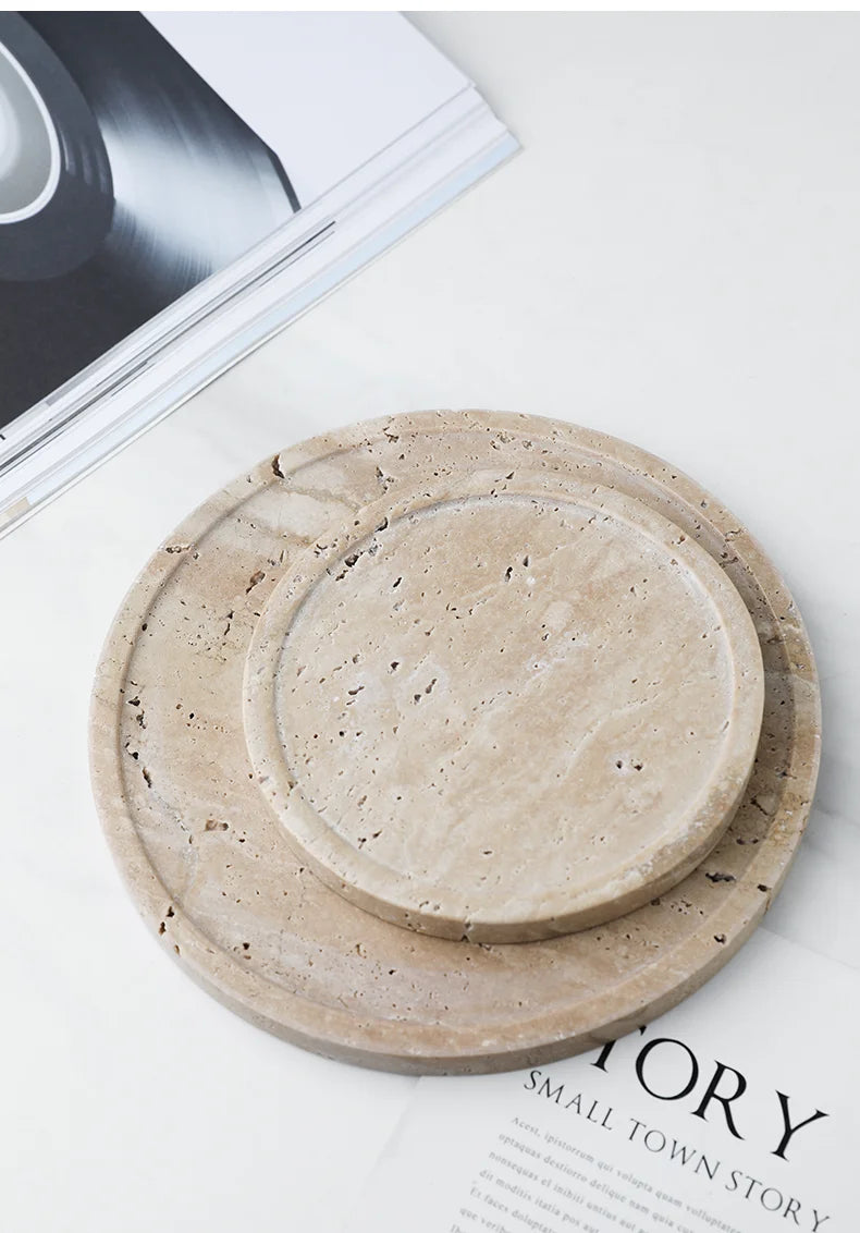 Minimalist Travertine Marble Tray
