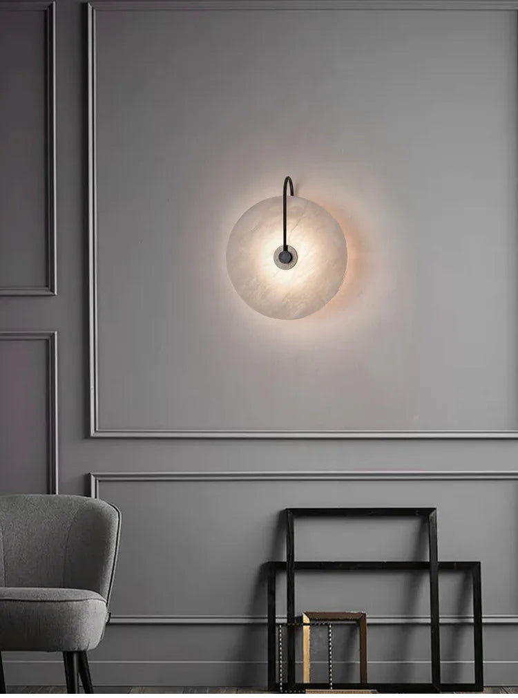 Nordic Marble Moon LED Wall Sconce