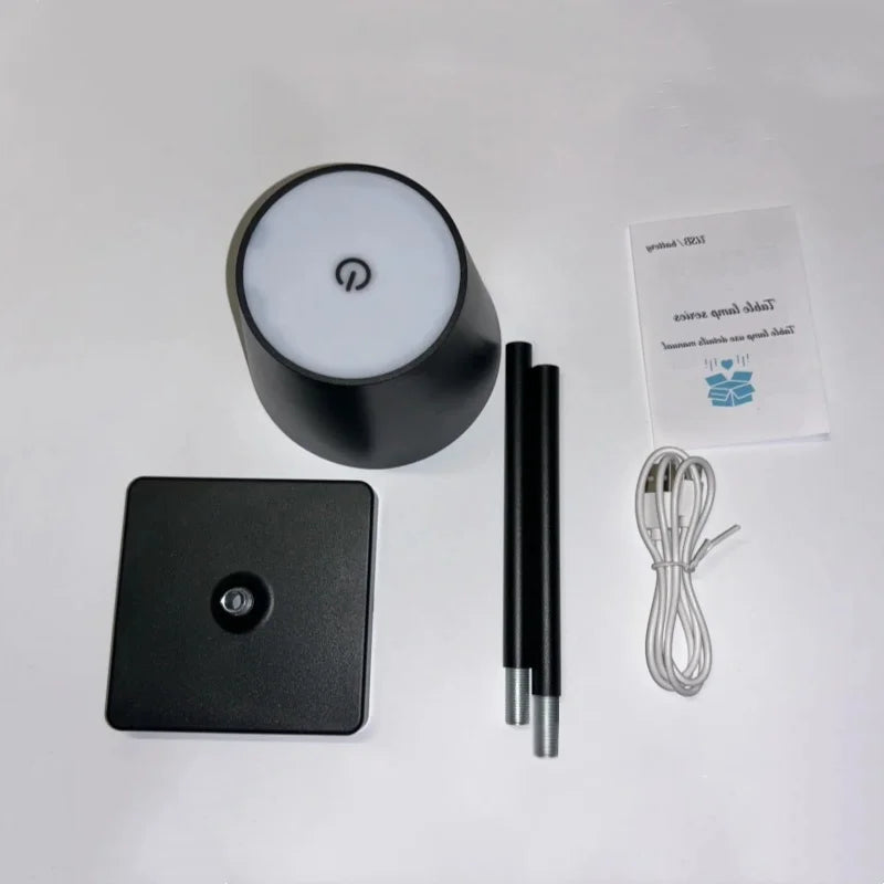 LunaGlow™ Rechargeable Touch LED Table Lamp – 3-Level Dimmable Ambient Light