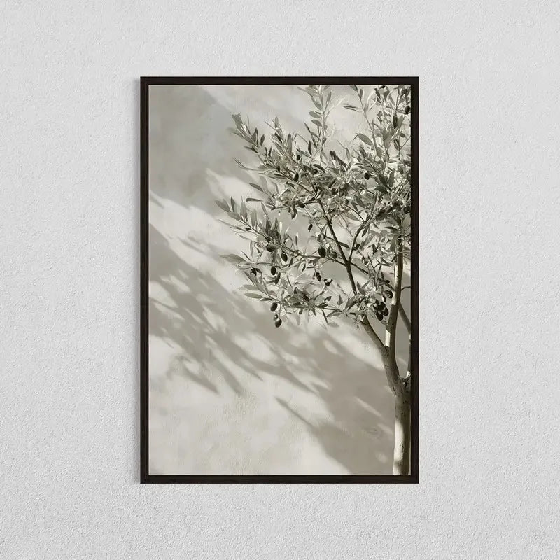 Mediterranean Olive Tree Canvas – Vintage Botanical Wall Art Print