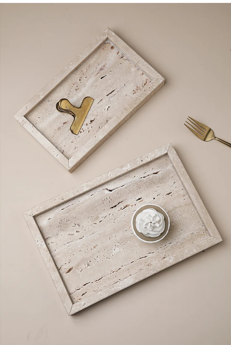 Minimalist Travertine Marble Tray