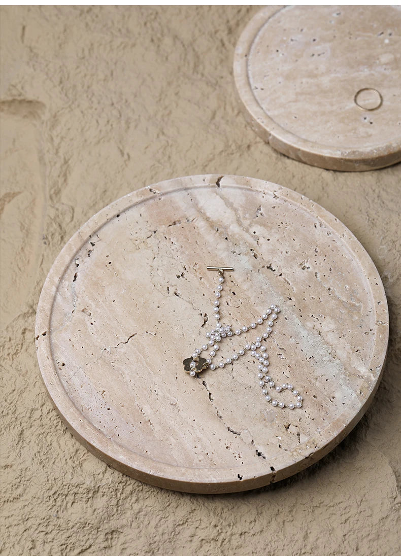 Minimalist Travertine Marble Tray