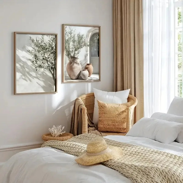 Mediterranean Olive Tree Canvas – Vintage Botanical Wall Art Print