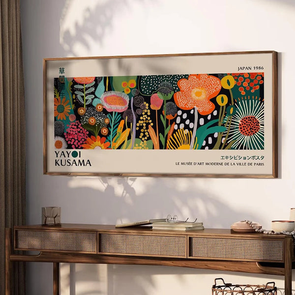 Colorful Yayoi Kusama Poster Abstract Floral Print Japanese Art Canvas Painting Exhibition Gallery Wall Art Picture Home Decor