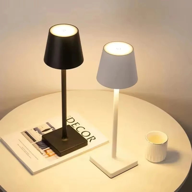 LunaGlow™ Rechargeable Touch LED Table Lamp – 3-Level Dimmable Ambient Light