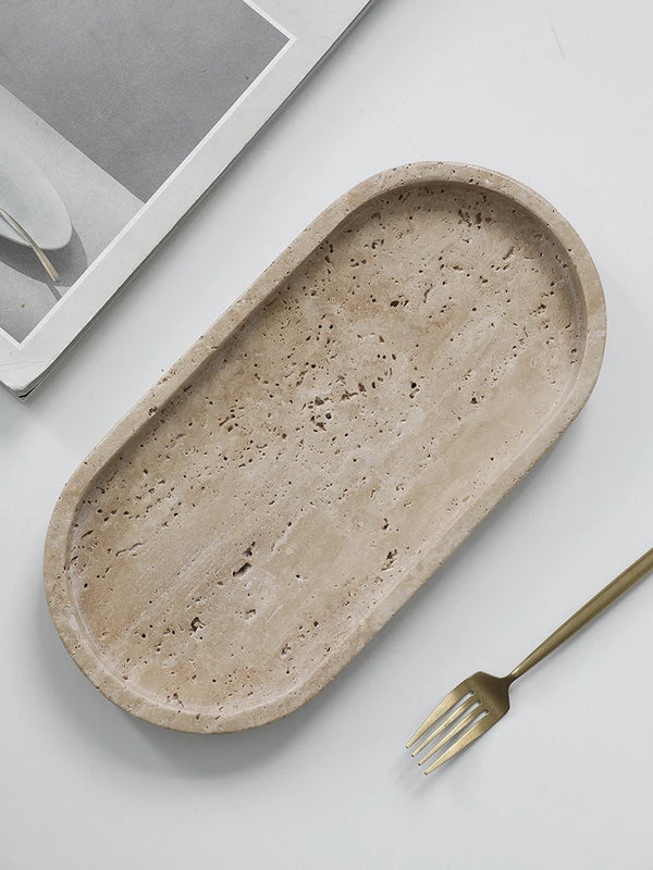 Minimalist Travertine Marble Tray