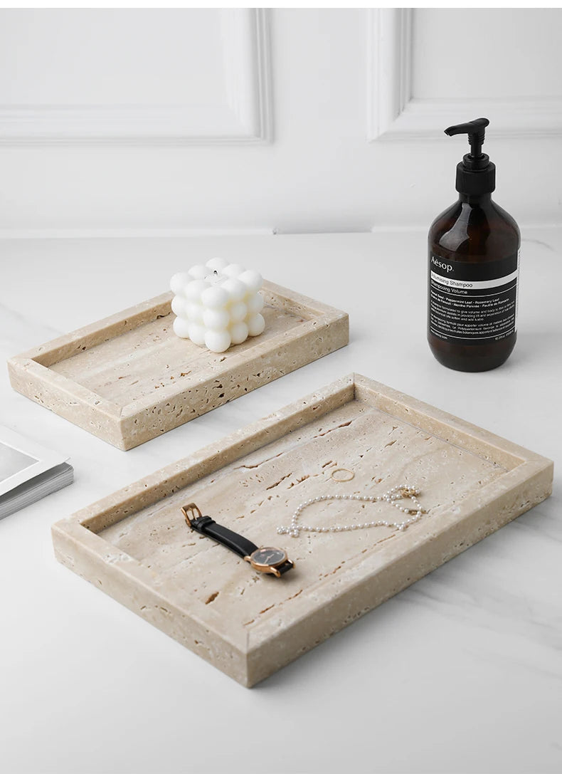 Minimalist Travertine Marble Tray